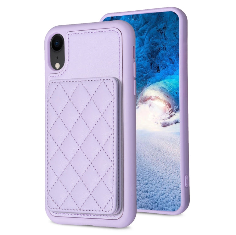 BF25 Square Plaid Card Bag Holder Phone Case, For iPhone 12 Pro Max, For iPhone 11 Pro Max, For iPhone 11, For iPhone 11 Pro, For iPhone X / XS, For iPhone XR