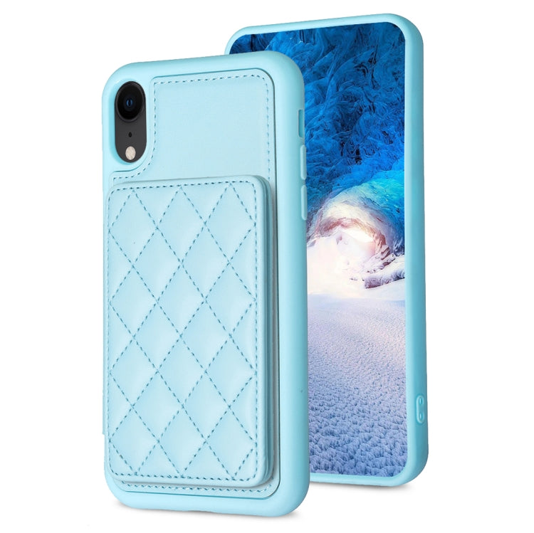 BF25 Square Plaid Card Bag Holder Phone Case, For iPhone 12 Pro Max, For iPhone 11 Pro Max, For iPhone 11, For iPhone 11 Pro, For iPhone X / XS, For iPhone XR
