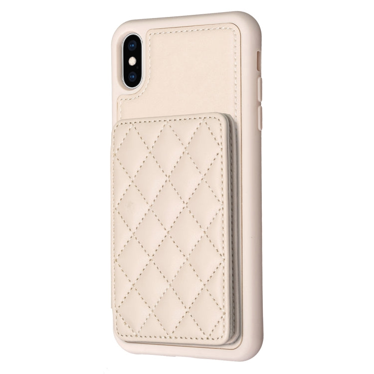 BF25 Square Plaid Card Bag Holder Phone Case, For iPhone XS Max, For iPhone 8 Plus / 7 Plus