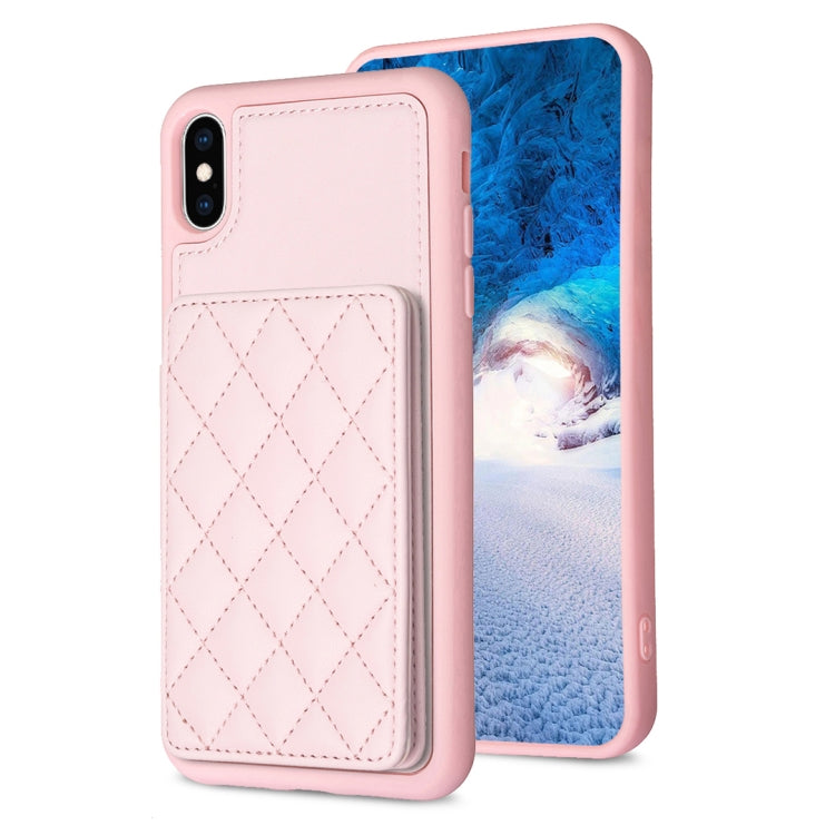 BF25 Square Plaid Card Bag Holder Phone Case, For iPhone XS Max, For iPhone 8 Plus / 7 Plus