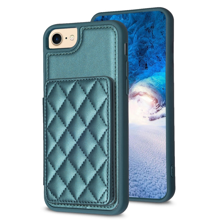 BF25 Square Plaid Card Bag Holder Phone Case, For iPhone 15, For iPhone 14 Pro Max, For iPhone SE 2022 / 2020 / 8 / 7, For iPhone 13 Pro Max, For iPhone 13 Pro, For iPhone 12 / 12 Pro