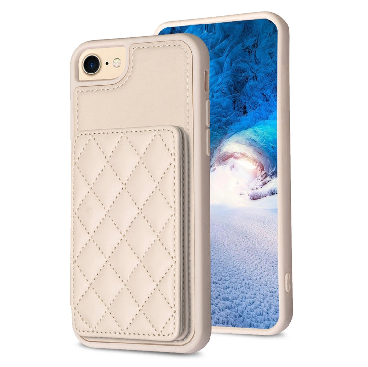 BF25 Square Plaid Card Bag Holder Phone Case, For iPhone 15, For iPhone 14 Pro Max, For iPhone SE 2022 / 2020 / 8 / 7, For iPhone 13 Pro Max, For iPhone 13 Pro, For iPhone 12 / 12 Pro