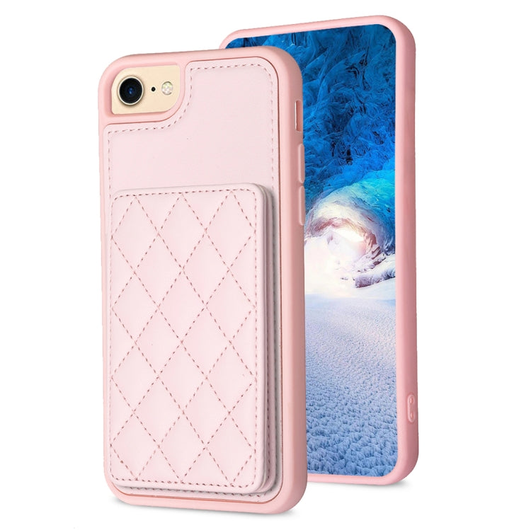 BF25 Square Plaid Card Bag Holder Phone Case, For iPhone 15, For iPhone 14 Pro Max, For iPhone SE 2022 / 2020 / 8 / 7, For iPhone 13 Pro Max, For iPhone 13 Pro, For iPhone 12 / 12 Pro