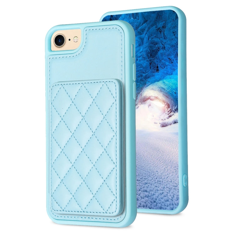 BF25 Square Plaid Card Bag Holder Phone Case, For iPhone 15, For iPhone 14 Pro Max, For iPhone SE 2022 / 2020 / 8 / 7, For iPhone 13 Pro Max, For iPhone 13 Pro, For iPhone 12 / 12 Pro