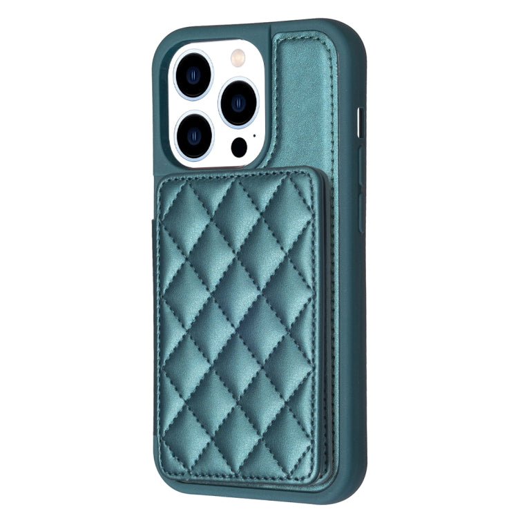 BF25 Square Plaid Card Bag Holder Phone Case, For iPhone 15 Pro Max, For iPhone 14 Plus, For iPhone 15 Pro, For iPhone 14 / 13, For iPhone 14 Pro, For iPhone 15 Plus