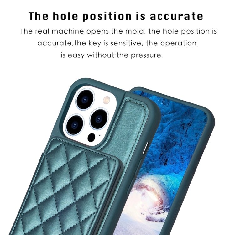 BF25 Square Plaid Card Bag Holder Phone Case, For iPhone 15 Pro Max, For iPhone 14 Plus, For iPhone 15 Pro, For iPhone 14 / 13, For iPhone 14 Pro, For iPhone 15 Plus
