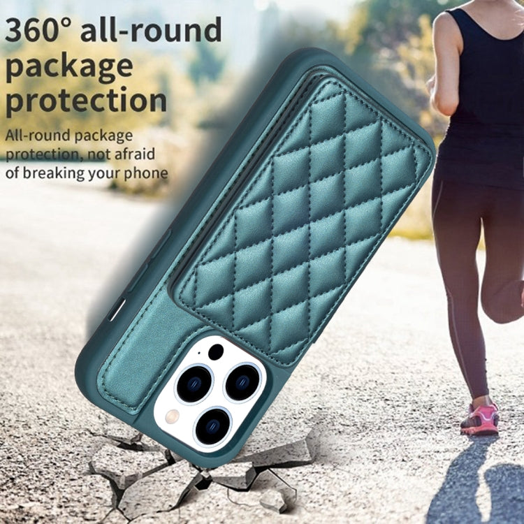 BF25 Square Plaid Card Bag Holder Phone Case, For iPhone 15 Pro Max, For iPhone 14 Plus, For iPhone 15 Pro, For iPhone 14 / 13, For iPhone 14 Pro, For iPhone 15 Plus