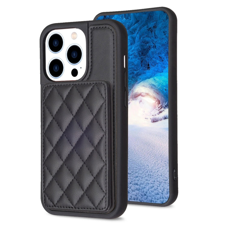 BF25 Square Plaid Card Bag Holder Phone Case, For iPhone 15 Pro Max, For iPhone 14 Plus, For iPhone 15 Pro, For iPhone 14 / 13, For iPhone 14 Pro, For iPhone 15 Plus