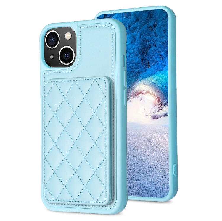BF25 Square Plaid Card Bag Holder Phone Case, For iPhone 15 Pro Max, For iPhone 14 Plus, For iPhone 15 Pro, For iPhone 14 / 13, For iPhone 14 Pro, For iPhone 15 Plus