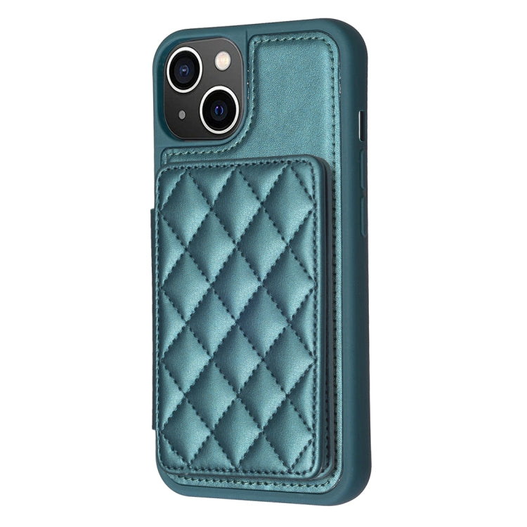 BF25 Square Plaid Card Bag Holder Phone Case, For iPhone 15, For iPhone 14 Pro Max, For iPhone SE 2022 / 2020 / 8 / 7, For iPhone 13 Pro Max, For iPhone 13 Pro, For iPhone 12 / 12 Pro