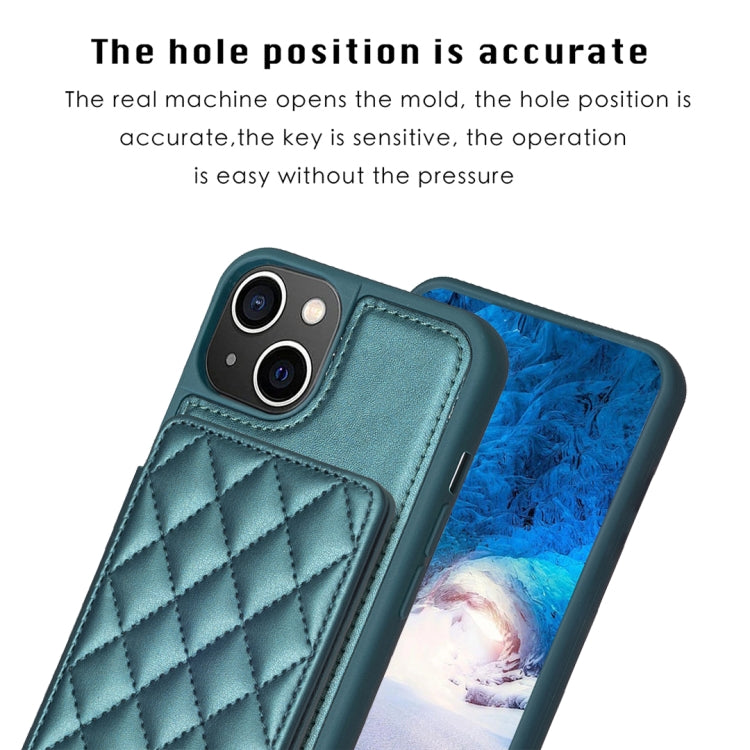 BF25 Square Plaid Card Bag Holder Phone Case, For iPhone 15, For iPhone 14 Pro Max, For iPhone SE 2022 / 2020 / 8 / 7, For iPhone 13 Pro Max, For iPhone 13 Pro, For iPhone 12 / 12 Pro