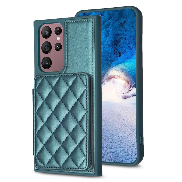BF25 Square Plaid Card Bag Holder Phone Case, For Samsung Galaxy S23 Ultra 5G, For Samsung Galaxy A53, For Samsung Galaxy A13 5G / 4G, For Samsung Galaxy S22 Ultra 5G, For Samsung Galaxy S22+ 5G, For Samsung Galaxy S21 FE 5G