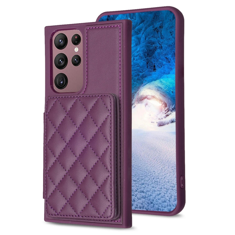 BF25 Square Plaid Card Bag Holder Phone Case, For Samsung Galaxy S23 Ultra 5G, For Samsung Galaxy A53, For Samsung Galaxy A13 5G / 4G, For Samsung Galaxy S22 Ultra 5G, For Samsung Galaxy S22+ 5G, For Samsung Galaxy S21 FE 5G