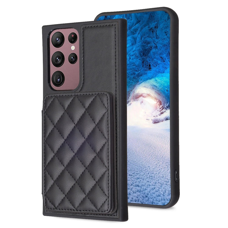 BF25 Square Plaid Card Bag Holder Phone Case, For Samsung Galaxy S23 Ultra 5G, For Samsung Galaxy A53, For Samsung Galaxy A13 5G / 4G, For Samsung Galaxy S22 Ultra 5G, For Samsung Galaxy S22+ 5G, For Samsung Galaxy S21 FE 5G
