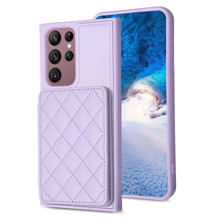 BF25 Square Plaid Card Bag Holder Phone Case, For Samsung Galaxy S23 Ultra 5G, For Samsung Galaxy A53, For Samsung Galaxy A13 5G / 4G, For Samsung Galaxy S22 Ultra 5G, For Samsung Galaxy S22+ 5G, For Samsung Galaxy S21 FE 5G