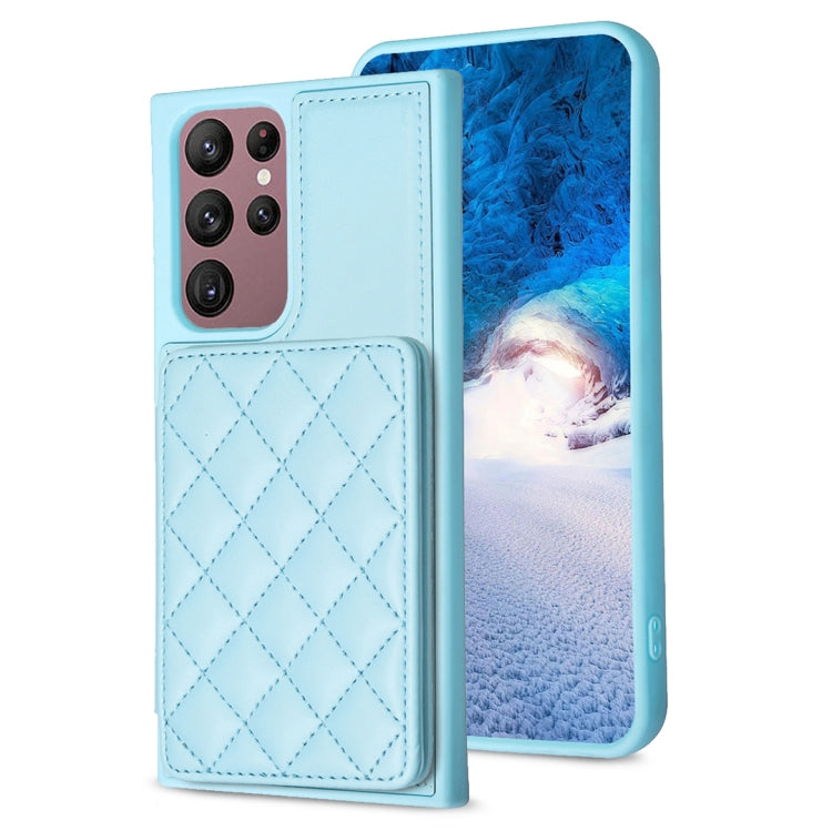 BF25 Square Plaid Card Bag Holder Phone Case, For Samsung Galaxy S23 Ultra 5G, For Samsung Galaxy A53, For Samsung Galaxy A13 5G / 4G, For Samsung Galaxy S22 Ultra 5G, For Samsung Galaxy S22+ 5G, For Samsung Galaxy S21 FE 5G