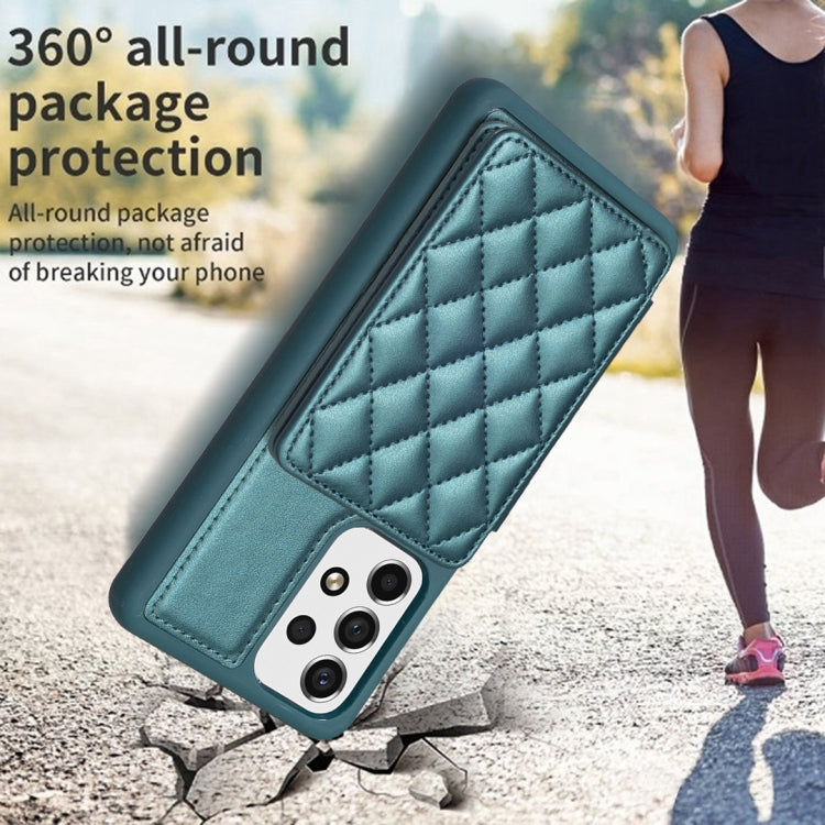 BF25 Square Plaid Card Bag Holder Phone Case, For Samsung Galaxy A52 5G / 4G, For Samsung Galaxy S21 Ultra 5G, For Samsug Galaxy A12