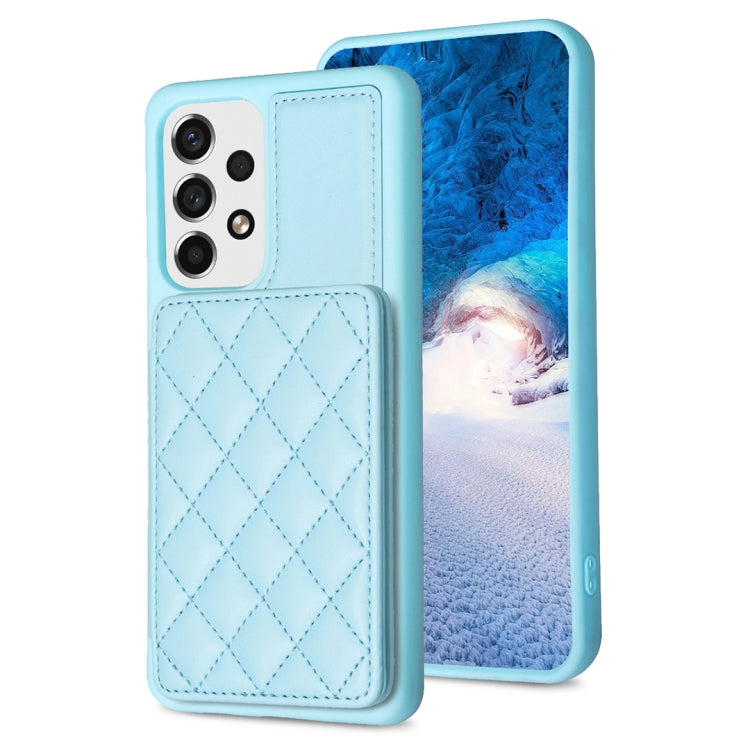 BF25 Square Plaid Card Bag Holder Phone Case, For Samsung Galaxy A52 5G / 4G, For Samsung Galaxy S21 Ultra 5G, For Samsug Galaxy A12