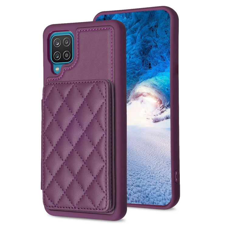BF25 Square Plaid Card Bag Holder Phone Case, For Samsung Galaxy A52 5G / 4G, For Samsung Galaxy S21 Ultra 5G, For Samsug Galaxy A12