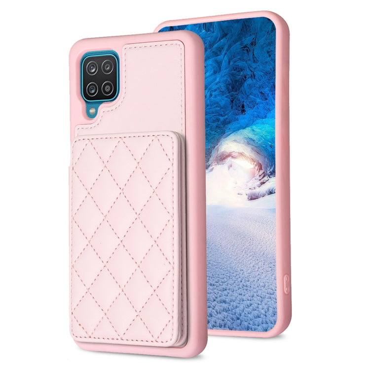 BF25 Square Plaid Card Bag Holder Phone Case, For Samsung Galaxy A52 5G / 4G, For Samsung Galaxy S21 Ultra 5G, For Samsug Galaxy A12