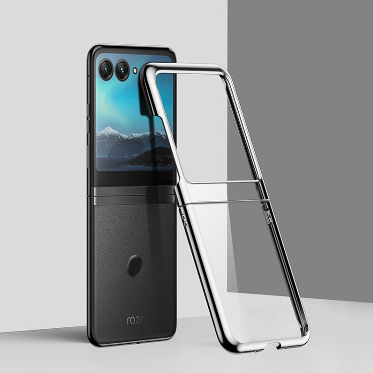 Full Coverage Electroplate PC Transparent Phone Case, For Motorola Razr 50, For Motorola Razr 40 Ultra