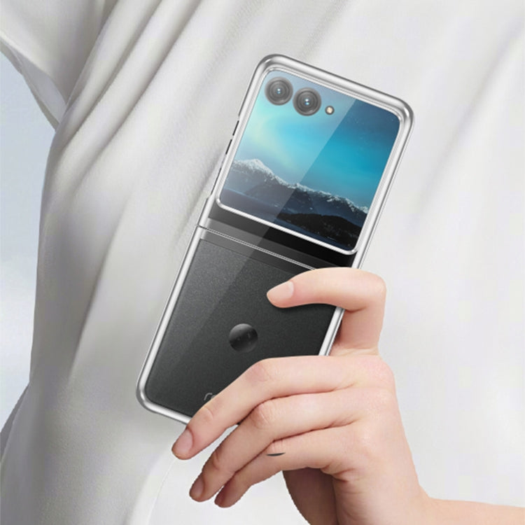 Full Coverage Electroplate PC Transparent Phone Case, For Motorola Razr 50, For Motorola Razr 40 Ultra