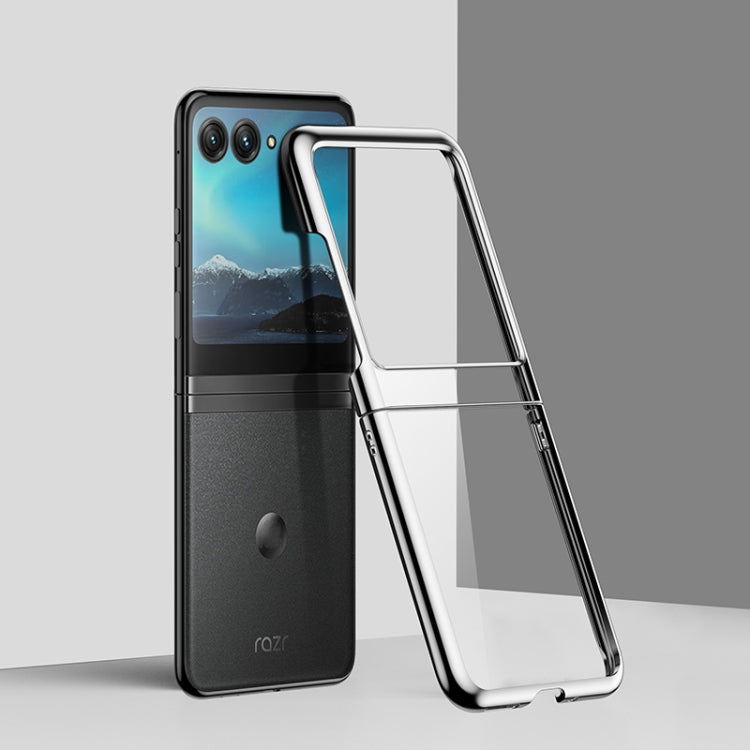 Full Coverage Electroplate PC Transparent Phone Case, For Motorola Razr 50, For Motorola Razr 40 Ultra