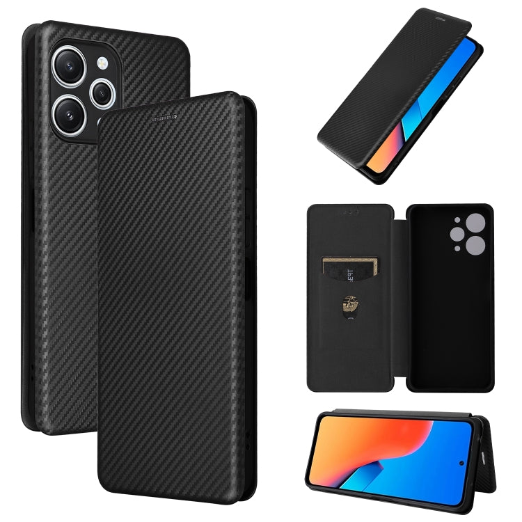 Carbon Fiber Texture Flip Leather Phone Case, For Xiaomi Redmi Note 13 Pro, For Xiaomi Redmi K60 Ultra, For Xiaomi Redmi 12R / Poco M6 Pro, For Xiaomi Redmi 12 4G