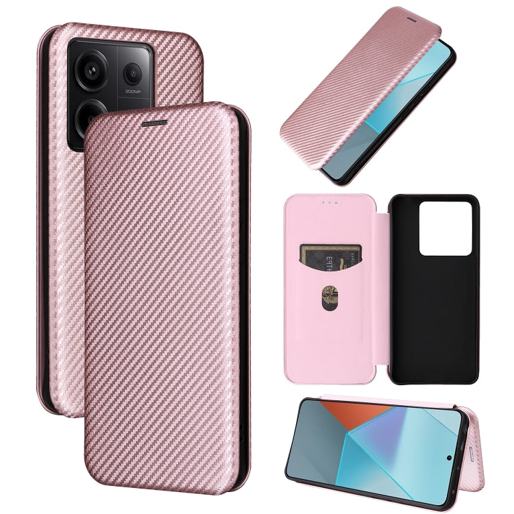 Carbon Fiber Texture Flip Leather Phone Case, For Xiaomi Redmi Note 13 Pro, For Xiaomi Redmi K60 Ultra, For Xiaomi Redmi 12R / Poco M6 Pro, For Xiaomi Redmi 12 4G