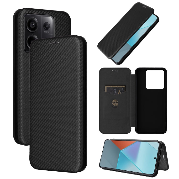 Carbon Fiber Texture Flip Leather Phone Case, For Xiaomi Redmi Note 13 Pro, For Xiaomi Redmi K60 Ultra, For Xiaomi Redmi 12R / Poco M6 Pro, For Xiaomi Redmi 12 4G