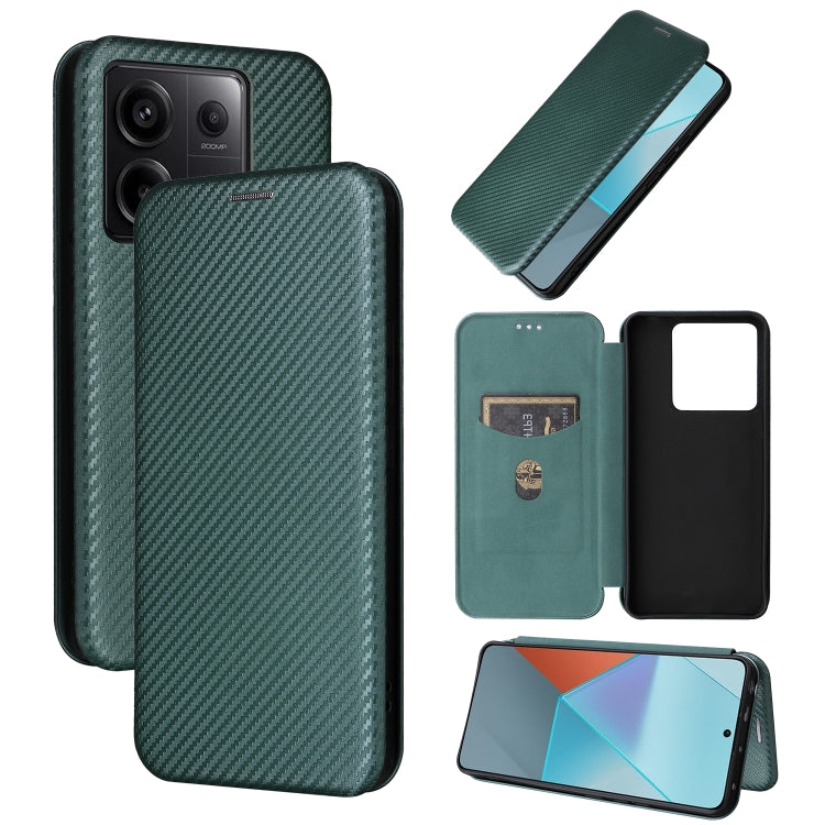 Carbon Fiber Texture Flip Leather Phone Case, For Xiaomi Redmi Note 13 Pro, For Xiaomi Redmi K60 Ultra, For Xiaomi Redmi 12R / Poco M6 Pro, For Xiaomi Redmi 12 4G