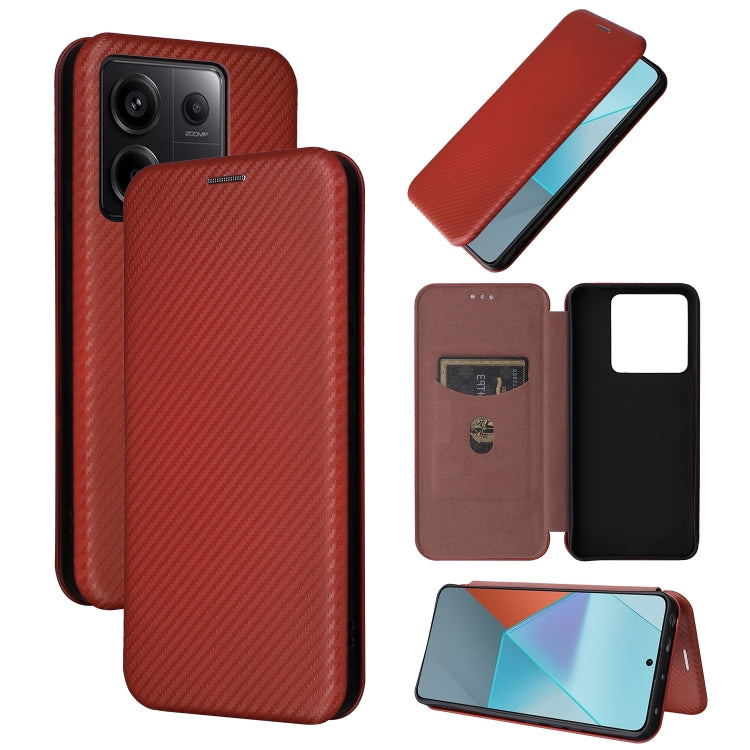 Carbon Fiber Texture Flip Leather Phone Case, For Xiaomi Redmi Note 13 Pro, For Xiaomi Redmi K60 Ultra, For Xiaomi Redmi 12R / Poco M6 Pro, For Xiaomi Redmi 12 4G