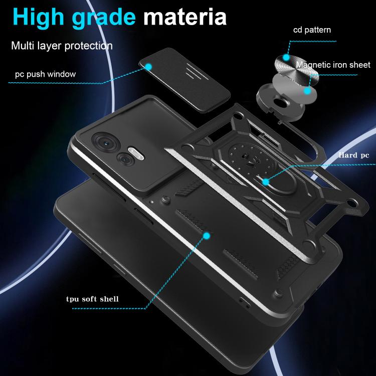 Sliding Camera Cover Design TPU+PC Phone Case, For Motorola Edge 30 Neo, For Motorola Moto G32