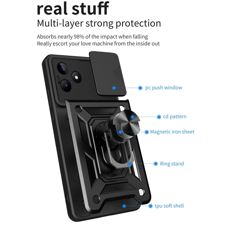 Sliding Camera Cover Design TPU+PC Phone Case, For Realme C53 4G / Narzo N53 4G, For Realme 11 Pro 5G / 11 Pro+, For Realme C65 4G, For Realme GT3 5G, For Realme C21Y / C25Y, For Realme C25 / C15