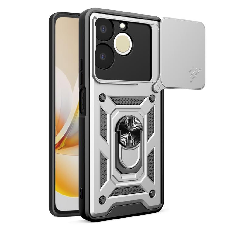 Sliding Camera Cover Design TPU+PC Phone Case, For Realme C71 India / Note 70T 4G, For Realme 15x 5G India / C85 5G, For Realme C85 Pro 5G India, For Realme 15T 5G, For Realme C71 4G, For Realme Neo7x / P3 5G