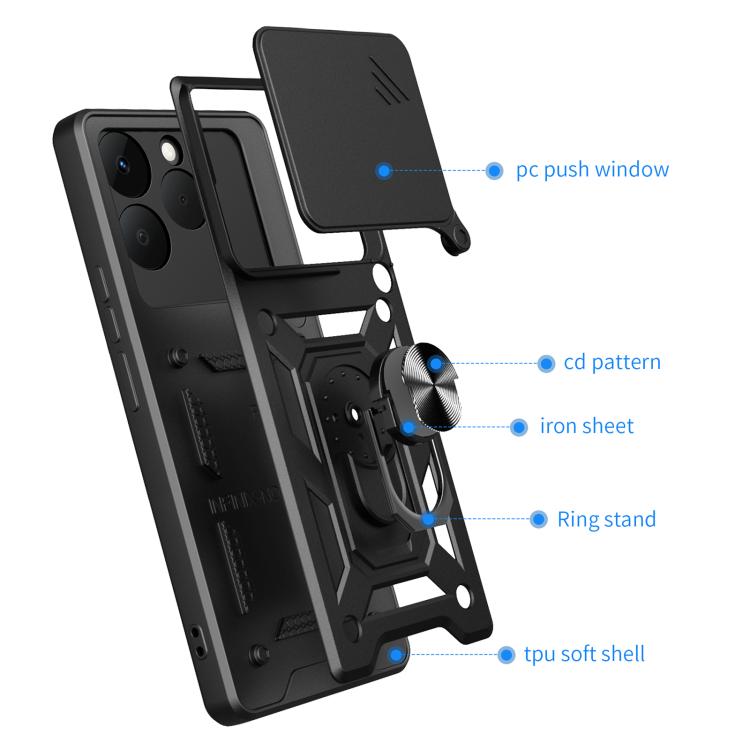 Sliding Camera Cover Design TPU+PC Phone Case, For Realme 15T 5G, For Realme C71 4G, For Realme Neo7x / P3 5G, For Realme P3 Pro 5G, For Realme C75 4G / 14x 5G Global, For Realme 13+ 5G