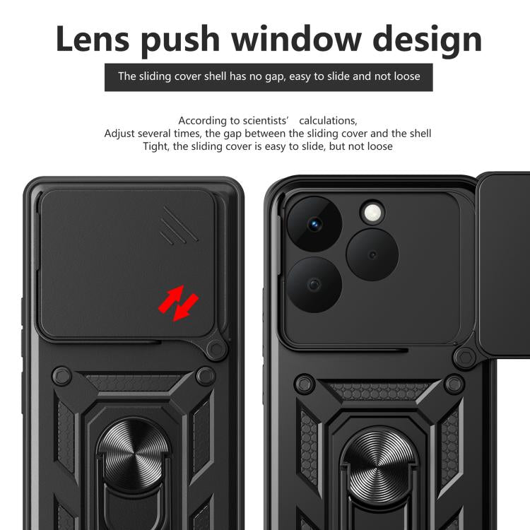 Sliding Camera Cover Design TPU+PC Phone Case, For Realme 15T 5G, For Realme C71 4G, For Realme Neo7x / P3 5G, For Realme P3 Pro 5G, For Realme C75 4G / 14x 5G Global, For Realme 13+ 5G