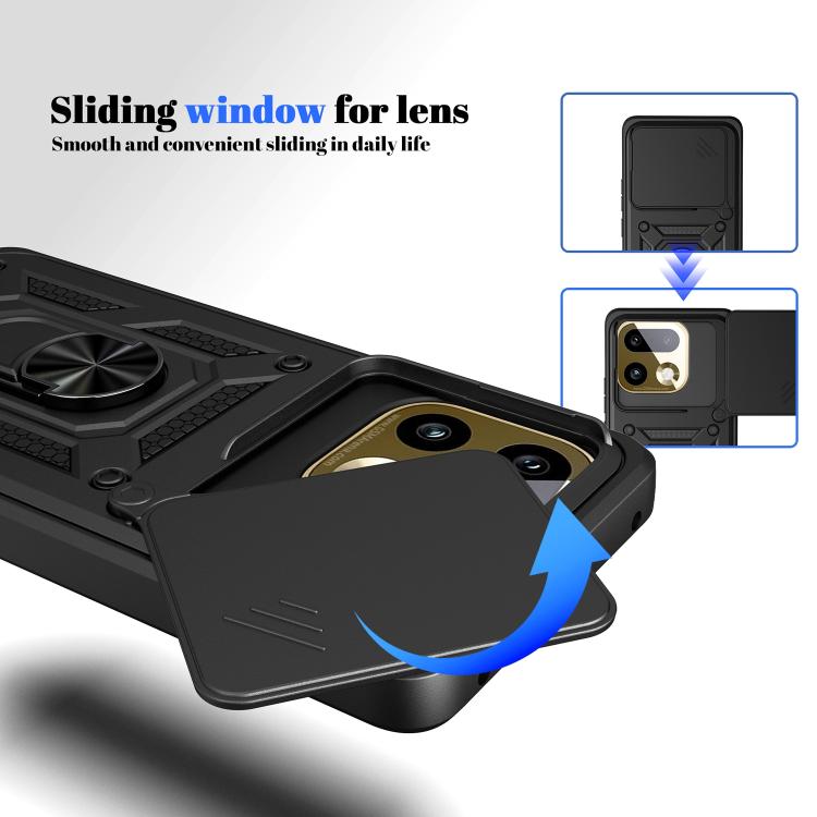 Sliding Camera Cover Design TPU+PC Phone Case, For Realme 16 Pro+ 5G Global, For Realme 16 Pro / 16 Pro+ 5G, For Realme P4x 5G India, For Realme C71 India / Note 70T 4G, For Realme 15x 5G India / C85 5G, For Realme C85 Pro 5G India