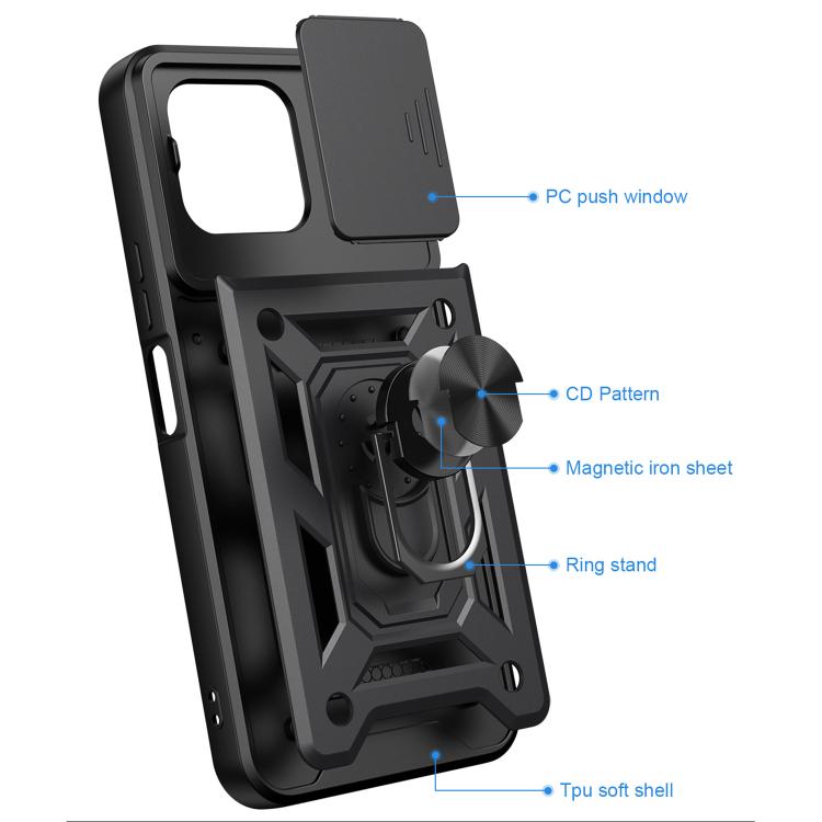 Sliding Camera Cover Design TPU+PC Phone Case, For Realme 16T 5G, For Realme C100i / C100x 4G, For Realme C100 4G, For Realme P4 Power 5G, For Realme C83 5G, For Realme 16 5G