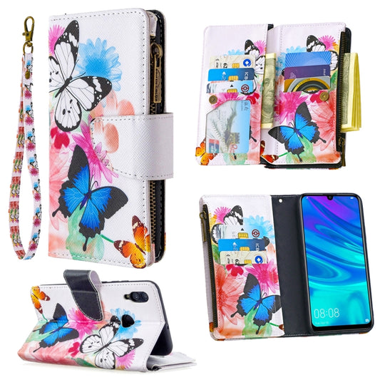 Colored Drawing Pattern Zipper Horizontal Flip Leather Case with Holder & Card Slots & Wallet, For Huawei P Smart (2019), For Huawei P30 Lite, For Huawei P40 Lite E / Y7p, For Huawei P40 Lite, For Huawei P Smart Z, For Huawei Y5 (2019)
