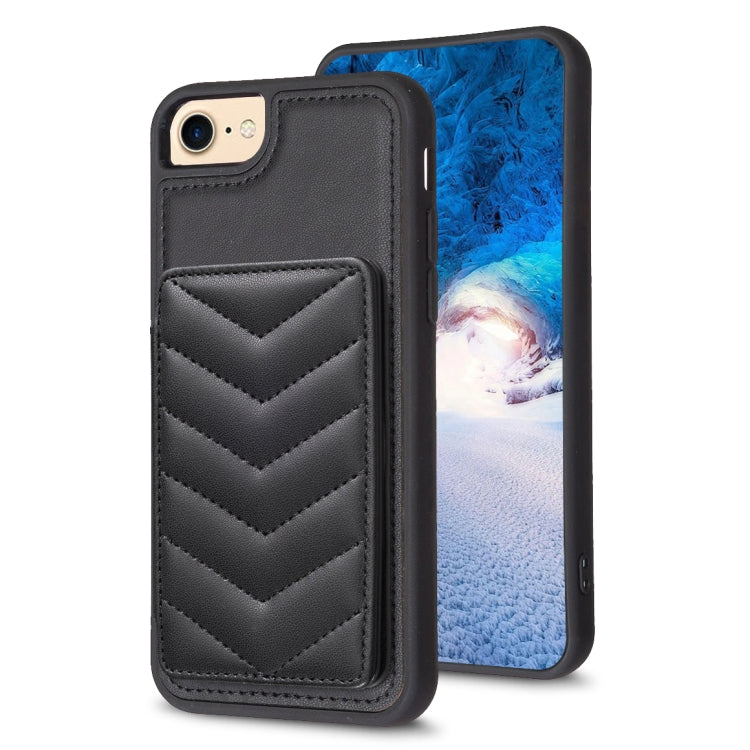 BF26 Wave Pattern Card Bag Holder Phone Case, For iPhone 15, For iPhone 14 Pro Max, For iPhone SE 2022 / 2020 / 8 / 7, For iPhone 13 Pro Max, For iPhone 13 Pro, For iPhone 12 / 12 Pro