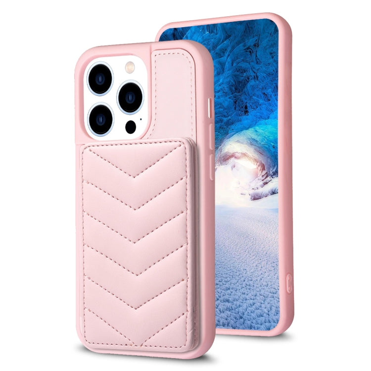 BF26 Wave Pattern Card Bag Holder Phone Case, For iPhone 15, For iPhone 14 Pro Max, For iPhone SE 2022 / 2020 / 8 / 7, For iPhone 13 Pro Max, For iPhone 13 Pro, For iPhone 12 / 12 Pro