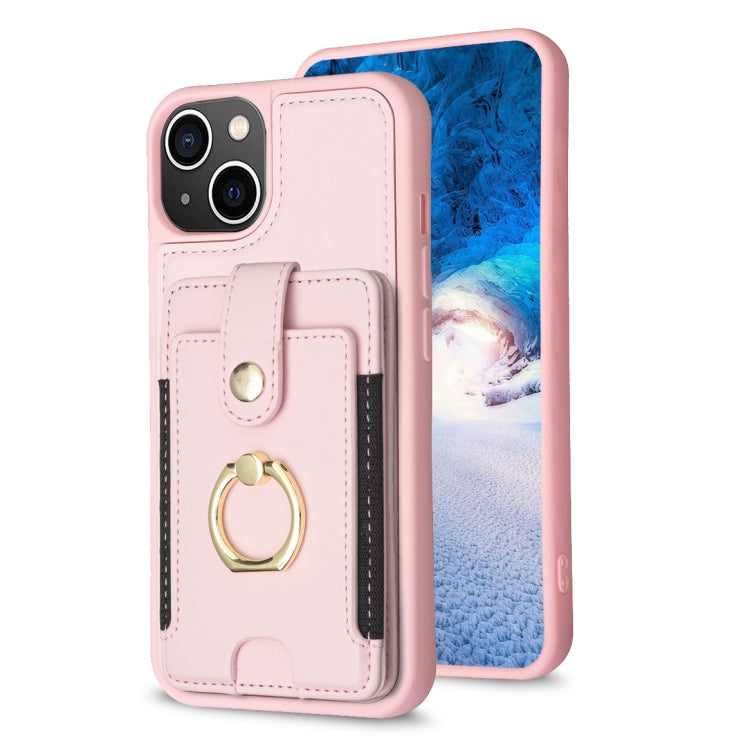 BF27 Metal Ring Card Bag Holder Phone Case, For iPhone 15 Pro Max, For iPhone 14 Plus, For iPhone 15 Pro, For iPhone 14 / 13, For iPhone 14 Pro, For iPhone 15 Plus