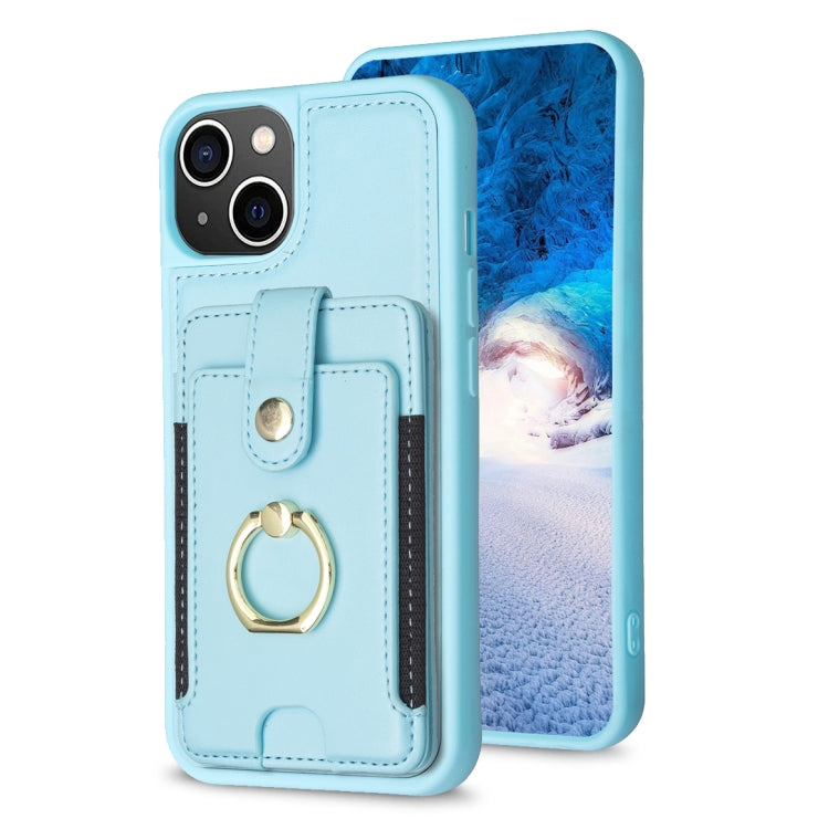 BF27 Metal Ring Card Bag Holder Phone Case, For iPhone 15 Pro Max, For iPhone 14 Plus, For iPhone 15 Pro, For iPhone 14 / 13, For iPhone 14 Pro, For iPhone 15 Plus