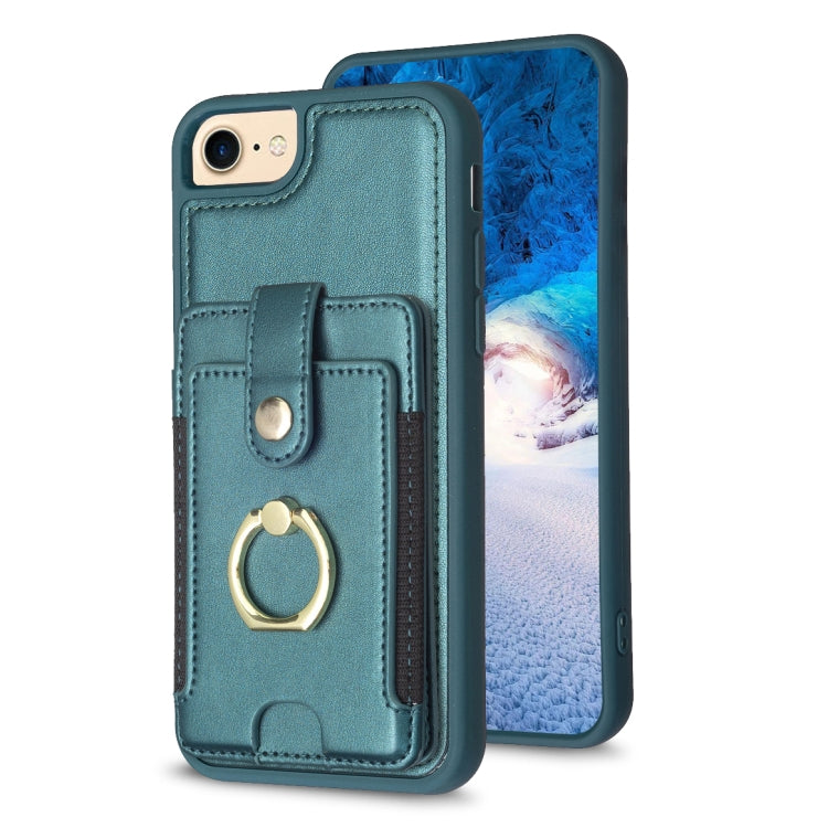 BF27 Metal Ring Card Bag Holder Phone Case, For iPhone 15, For iPhone 14 Pro Max, For iPhone SE 2022 / 2020 / 8 / 7, For iPhone 13 Pro Max, For iPhone 13 Pro, For iPhone 12 / 12 Pro