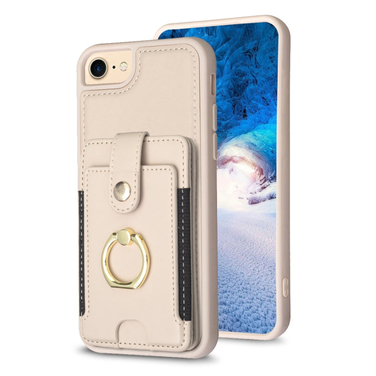BF27 Metal Ring Card Bag Holder Phone Case, For iPhone 15, For iPhone 14 Pro Max, For iPhone SE 2022 / 2020 / 8 / 7, For iPhone 13 Pro Max, For iPhone 13 Pro, For iPhone 12 / 12 Pro