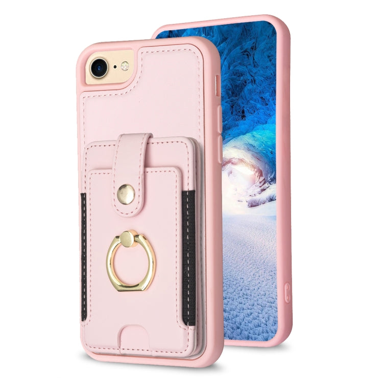 BF27 Metal Ring Card Bag Holder Phone Case, For iPhone 15, For iPhone 14 Pro Max, For iPhone SE 2022 / 2020 / 8 / 7, For iPhone 13 Pro Max, For iPhone 13 Pro, For iPhone 12 / 12 Pro