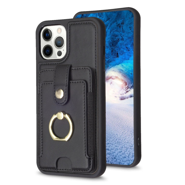 BF27 Metal Ring Card Bag Holder Phone Case, For iPhone 12 Pro Max, For iPhone 11 Pro Max, For iPhone 11, For iPhone 11 Pro, For iPhone X / XS, For iPhone XR