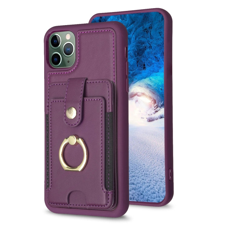 BF27 Metal Ring Card Bag Holder Phone Case, For iPhone 12 Pro Max, For iPhone 11 Pro Max, For iPhone 11, For iPhone 11 Pro, For iPhone X / XS, For iPhone XR