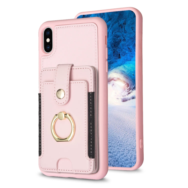 BF27 Metal Ring Card Bag Holder Phone Case, For iPhone 12 Pro Max, For iPhone 11 Pro Max, For iPhone 11, For iPhone 11 Pro, For iPhone X / XS, For iPhone XR